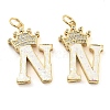 Brass Micro Pave Clear Cubic Zirconia Pendants KK-G498-01N-02-1