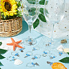 Sea Animals Alloy Wine Glass Charms AJEW-SC0002-16-4