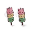 Colorful Acrylic Imitation Food Stud Earrings with Platic Pins for Women EJEW-F293-02D-1