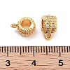 Brass Micro Pave Clear Cubic Zirconia Tube Bails KK-S394-06F-3