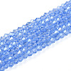 Transparent Electroplate Glass Beads Strands EGLA-A039-T2mm-A07-1