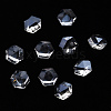 Hexagon Transparent Glass Cabochons MRMJ-T009-110-1