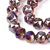 AB Color Plated Transparent Glass Round Beads Strands EGLA-T029-8mm-12T-06-3
