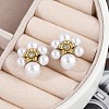 Ion Plating(IP) 304 Stainless Steel Flower Stud Earrings EJEW-A119-03G-3