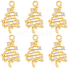 14Pcs Brass Micro Pave Cubic Zirconia Pendants KK-BBC0022-14-1