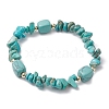 Synthetic Turquoise Chip & Cuboid Beaded Stretch Bracelets for Women BJEW-JB10808-06-1