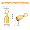 SUPERFINDINGS 4Pcs 2 Colors Zinc Alloy Cord Ends FIND-FH0008-76-2