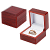 Square Wooden One Championship Ring Display Box CON-WH0095-71A-1