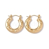 Ion Plating(IP) 304 Stainless Steel Donut with Star Hoop Earrings for Women EJEW-E199-03G-1