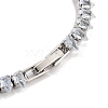 Brass Pave Clear Cubic Zirconia Teardrop Link Bracelets BJEW-YWC0002-08P-3