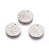 Tarnish Resistant 304 Stainless Steel Textured Pendants STAS-I098-01-12mm-P-3