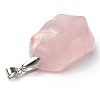 Natural Rose Quartz Pendants G-H259-07P-3