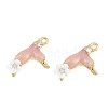 Alloy with Pink Enamel Pendants RB-CBA1FD3-22G-02-1