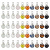 100Pcs 10 Styles Natural Mixed Gemstone Pendants PALLOY-GO00003-1