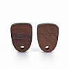Walnut Wood Stud Earring Findings X-WOOD-S054-46-2