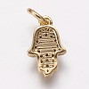 Brass Cubic Zirconia Charms KK-P134-14G-2