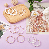 7 Pairs 7 Style Resin Pearl Beaded C-shape & Ring Dangle Stud Earrings FIND-KS0001-16-5