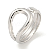 Non-Tarnish 304 Stainless Steel Open Cuff Ring for Women RJEW-A043-23P-1