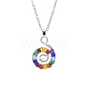 Twining Natural Gemstone Spiral Pendant Necklaces PW-WGD1C4A-01-1