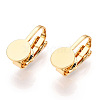 Brass Clip-on Earring Findings LS-KK-WH0065-14G-1