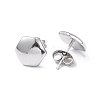 Non-Tarnish 304 Stainless Steel Hexagon Stud Earrings for Women EJEW-I285-04B-P-2