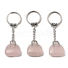 Natural Rose Quartz Bag Pendant Keychain G-Z033-16P-08-1