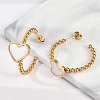 Vacuum Plating 304 Stainless Steel Heart Stud Earrings for Women EJEW-R002-03G-3