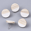 Resin & Wood Stud Earrings EJEW-N017-003A-C05-1