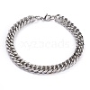 304 Stainless Steel Cuban Link Chain Bracelets STAS-A028-B064P-B-1