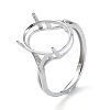 Adjustable 925 Sterling Silver Finger Ring Components STER-K179-01P-1
