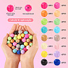 48Pcs 16 Colors Baking Paint Acrylic Beads MACR-TA0001-44-12