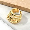 Brass Triple Cuff Rings for Women RJEW-U041-15G-3