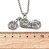 304 Stainless Steel Motorcycle Pendant Necklaces for Men NJEW-S440-15P-3