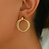 Stylish Stainless Steel Geometric Ring Stud Earrings for Daily Wear OR2437-1-4