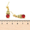 Brass Micro Pave Cubic Zirconia Stud Earrings EJEW-M077-16G-3