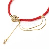 Leopard & Chain Brass Micro Pave Cubic Zirconia Bracelet for Girl Women BJEW-JB06979-5