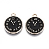 Light Gold Plated Alloy Double Side Enamel Pendants ENAM-Q033-11B-A-RS-2