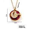 Vintage Sparkling Rhinestone Moon Virgin Pendant Necklaces DL7849-2-1
