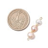 Three-Color Natural Pearl Potato Beaded Connector Charms PALLOY-JF04901-2