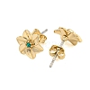 Brass Micro Pave Cubic Zirconia Ear Studs EJEW-P283-01G-05-2