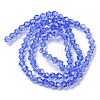 Transparent Electroplate Glass Beads Strands EGLA-A039-T4mm-A07-2