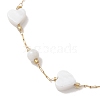 Summer Beach Natural White Shell Link Chain Anklets AJEW-AN00771-01-3