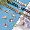14Pcs 7 Colors Alloy Rhinestone Shoelace Charms FIND-GO0001-51-4