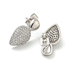 Teardrop Brass Pave Cubic Zirconia Dangle Stud Earrings for Women EJEW-N054-43P-2