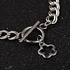 Tarnish Resistant Flower 304 Stainless Steel Double Link Chain Bracelets BJEW-K064-P-2