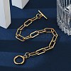 Ion Plating(IP) 304 Stainless Steel Paperclip Chain Bracelets BJEW-O186-03G-5