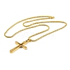Cross 201 Stainless Steel Pendant Necklaces NJEW-F320-02G-2