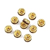 Brass Grade A Rhinestone Spacer Beads RSB034NF-16G-3