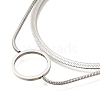 201 Stainless Steel Double Layer Snake Chain Necklaces STAS-B076-06P-1