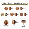 SUNNYCLUE Natural Wood Stud Earrings EJEW-SC0001-22P-2